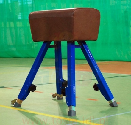 Kozioł gimnastyczny z regulacją wysokości, skórzany